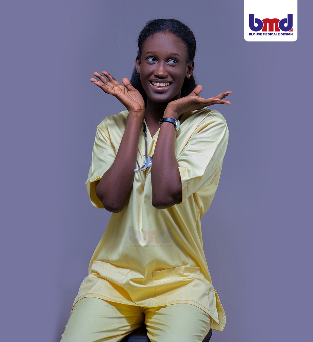 Ensemble-Blouse (Vest+pantalon) -Jaune